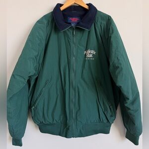 Majestic Star Casino Jacket Men’s XL Green Fleece Lined Bomber